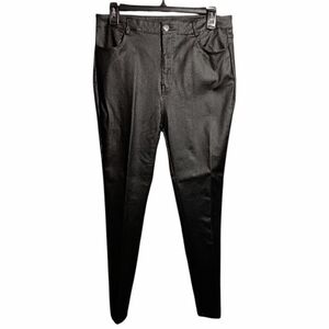 Women's Sleek Black Faux Leather High Rise Skinny Jeans Size XXL (12/14)